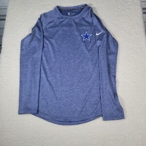 Nike Dallas Cowboys Shirt Mens Medium Blue Long Sleeve Dri-FIT NFL Performance